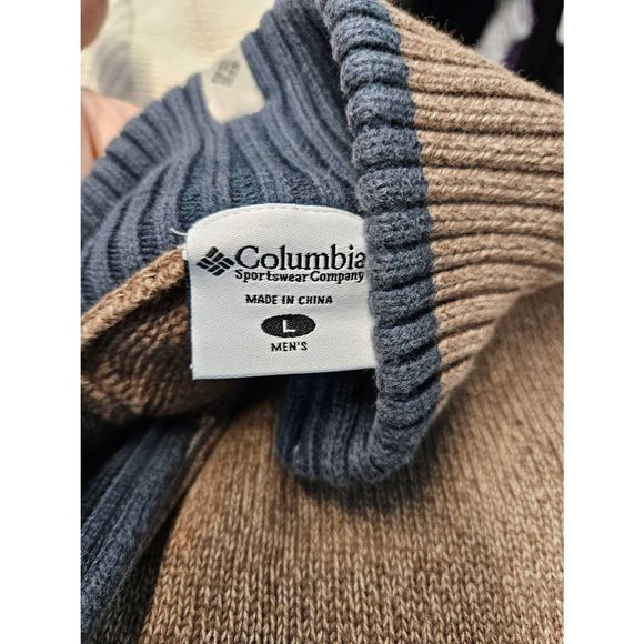 Columbia Tan Quarter Zip Pullover Men's Sz Large Fall Winter - Picture 6 of 8